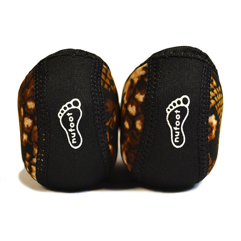 Nufoot Ballet Flats: Women's House Slippers for Indoor Use, Neoprene Socks with Slip-Resistant Soles, Wear as Yoga or Pilates Shoes, Gold Snake, Large - Image 3
